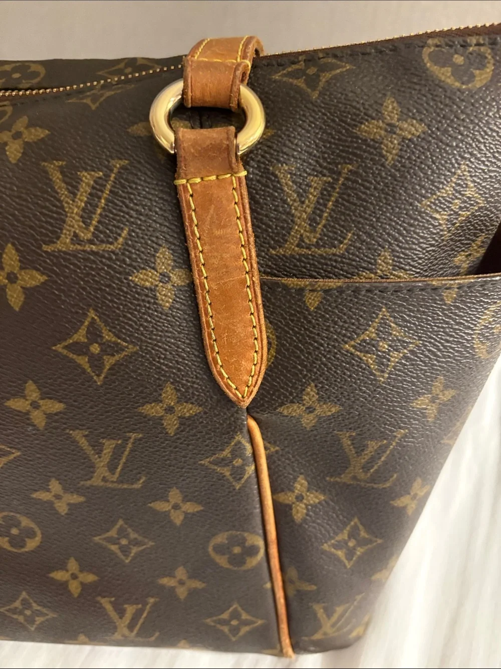 Authentic Louis Vuitton Monogram TotallyPM Canvas Shoulder Tote in Brown and Tan